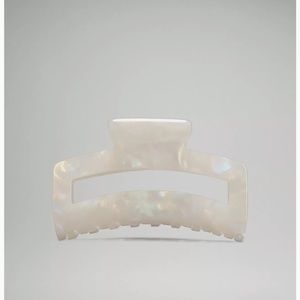 Large Lululemon Hair Claw in White Opal/Silverstone
